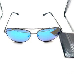 Aviation Style Sunglasses Metal Frame Blue Mirror Lenses UV400 New Unisex